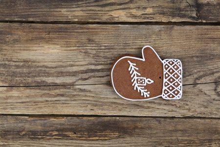 Homemade gingerbread Christmas cookieの写真素材