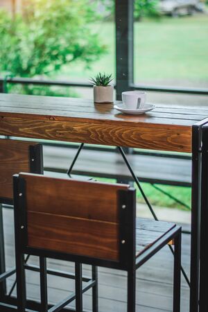 Coffee table and receptionのeditorial素材