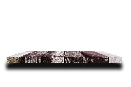 Wood Shelf Table isolated on white background.の写真素材