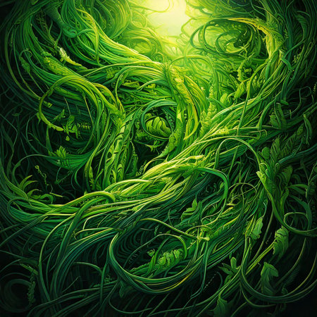 Abstract green wavy background. 3d rendering, 3d illustration.の素材