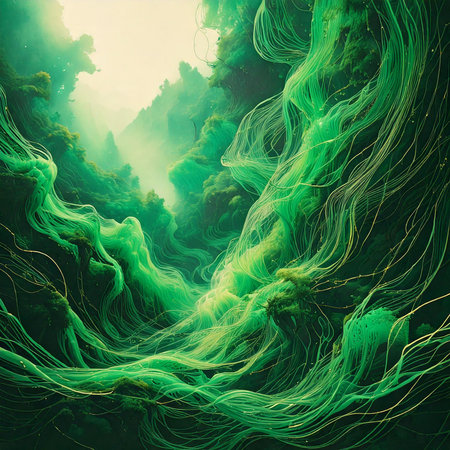 Fantasy alien planet. Abstract fractal shapes. 3D rendering illustration.の素材