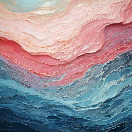 Abstract background of acrylic paint in blue and pink tones. Liquid marble textureの素材