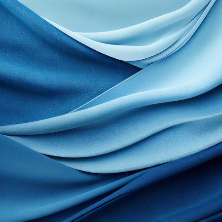 blue satin fabric as background, close-up, macro photoの素材