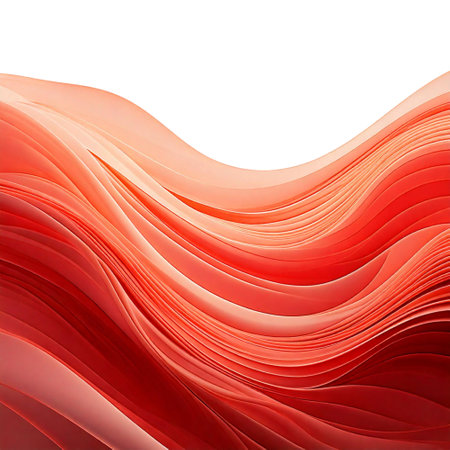 abstract background with smooth wavy lines in red, orange colorsの素材