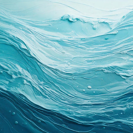 abstract blue background with some smooth lines in it and some bubblesの素材