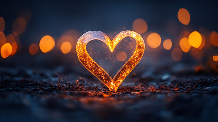 Mental health awareness ribbon with soft glow and heart shape floating above Emotional Support and Awareness Campaigns Self-Care and Inner Peace