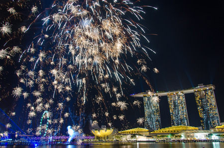Singapore cityscape night viewのeditorial素材