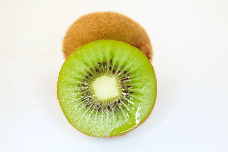 kiwi on white backgroundの写真素材