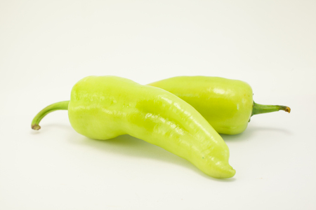 green chile on a white backgroundの写真素材