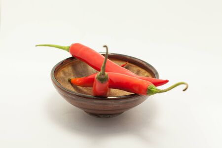 red chile on a white backgroundの写真素材