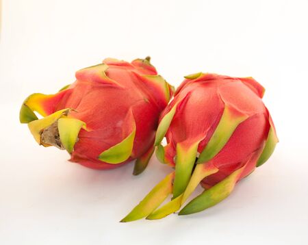 Dragon fruit Thai on white backgroundの写真素材