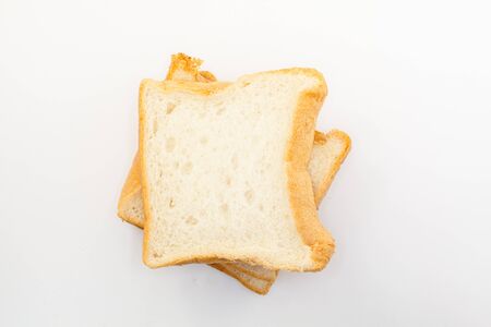 Bread sheet on white backgroundの写真素材
