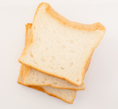 Bread sheet on white backgroundの写真素材