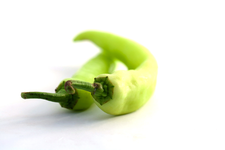 green chile isolate on a  white backgroundの写真素材