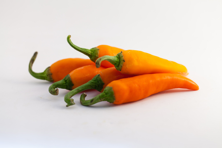 orange capsicum isolate  on  a white backgroundの写真素材