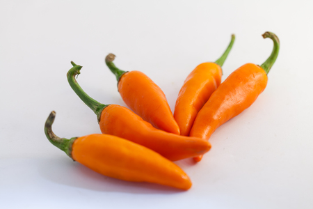 orange capsicum isolate  on  a white backgroundの写真素材