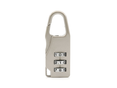 padlocks small with pass-code or password isolated on white background, object concept.の写真素材