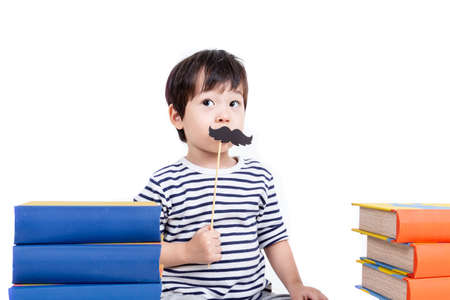ittle boy playing act engineer, education concept.の写真素材