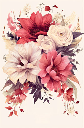 wedding invitation card template , elegant watercolorの素材