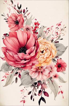 wedding invitation card template , elegant watercolorの素材