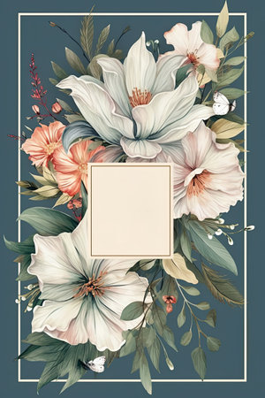 wedding invitation card template , elegant watercolorの素材