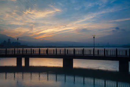 Tamsui Sunset, new Taipei, Taiwan の写真素材