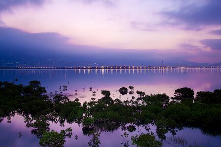 Reflection of the sunset の写真素材