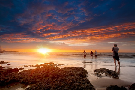 Beautiful beach with nice background color and cloud の写真素材