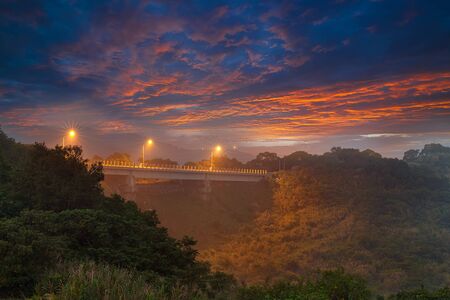 Country road sunset の写真素材