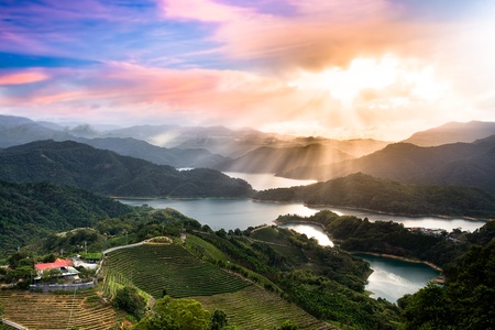 Sunset of Tanyao Ln., Sec. 5, Beiyi Rd., New Taipei City, Taiwan (R.O.C.) の写真素材