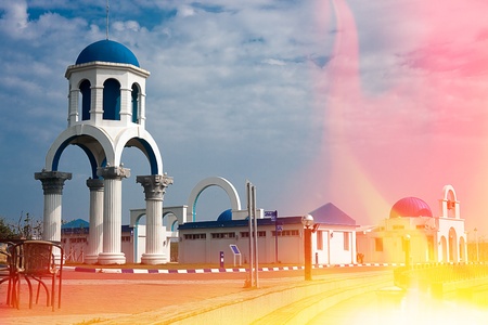 Greek Architecture with bule sky の写真素材