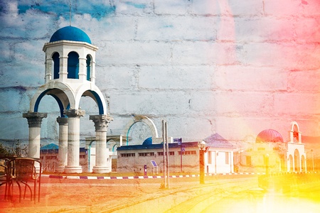 Greek Architecture with bule sky の写真素材