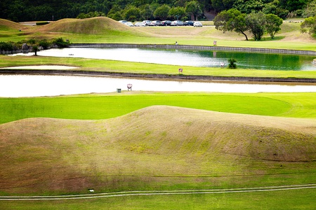 golf place with nice green の写真素材