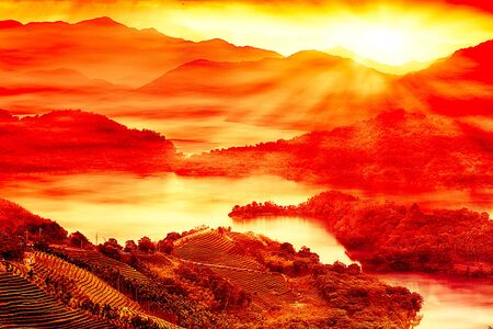 Sunset of Lake waist, the new Taipei, Taiwan 