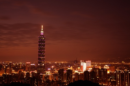 Night scenes of the Taipei city, Taiwan のeditorial素材