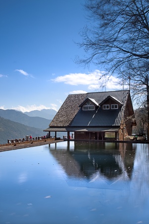 Snow Mountain trailhead huts, Taichung, Taiwanの写真素材