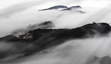 mountain ,cloud and fog in the morningの写真素材