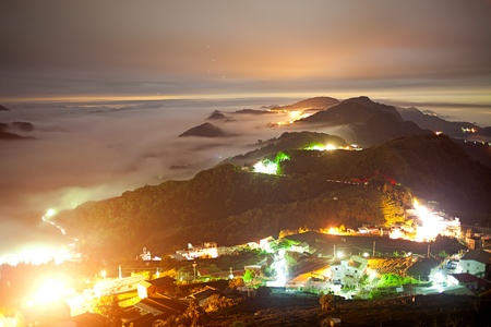 mountain ,cloud and fog in the morningの写真素材
