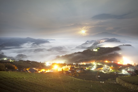 mountain ,cloud and fog in the morningの写真素材