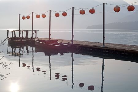 Chiang Kai Shek Pier, Sun Moon Lake, Nantou, Taiwan の写真素材