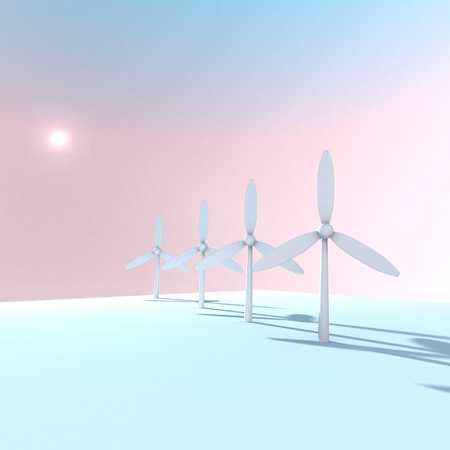 Windmill morning color for backgroundの写真素材