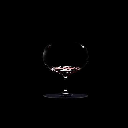 wine glass isolated on blackの写真素材