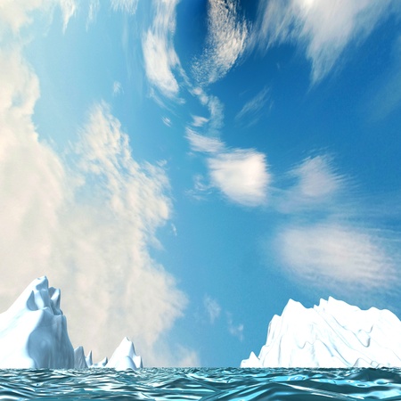 Snow mountain with nice skyの写真素材