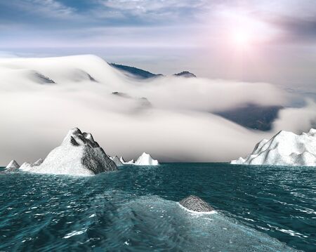  ICEBERG with nice skyの写真素材