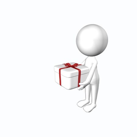 A person with a present for adv or others purpose useの写真素材