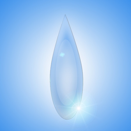 water drop isolate with light blue backgroundの写真素材