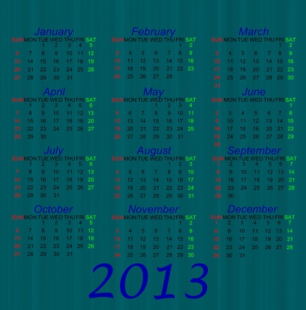 Blue style Calendar of 2013の写真素材
