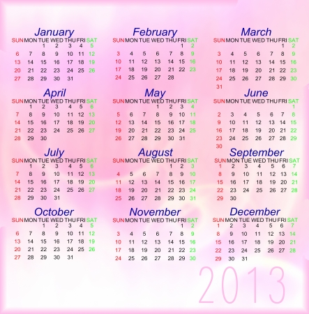 Pink style Calendar of 2013の写真素材