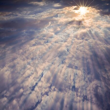 Blue sky with clouds for adv or others purpose useの写真素材