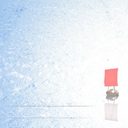Ice background with old boat on it for adv or others purpose use の写真素材